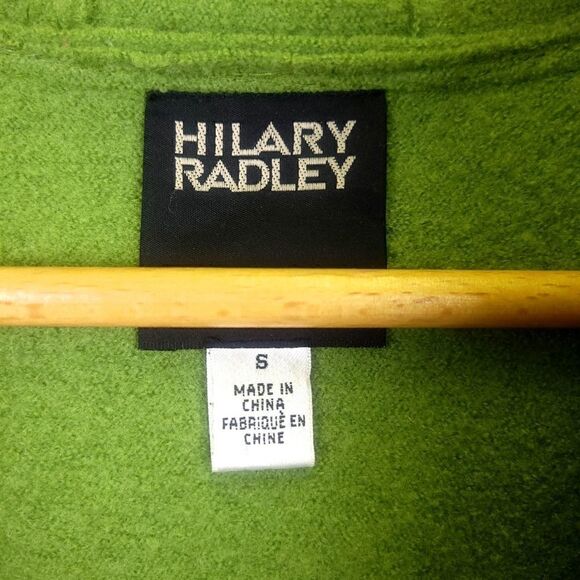 Vintage Hilary Radley Green Hooded Zippered Wool Coat Size Small - Picture 7 of 12